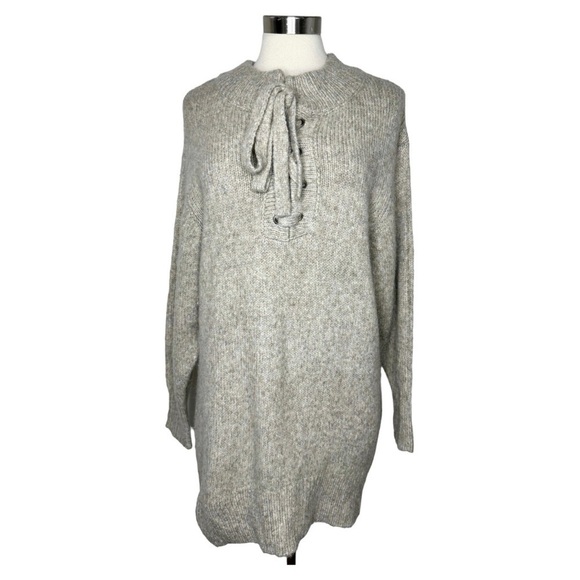 ZARA Knit Lace Up Front Mohair Blend Sweater Dress size S - Picture 3 of 12